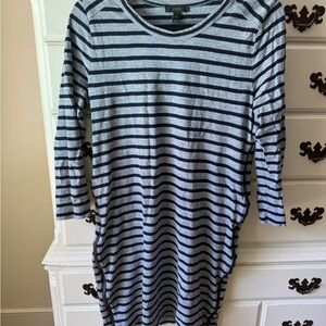 J. Crew Gray and Blue Striped Tunic